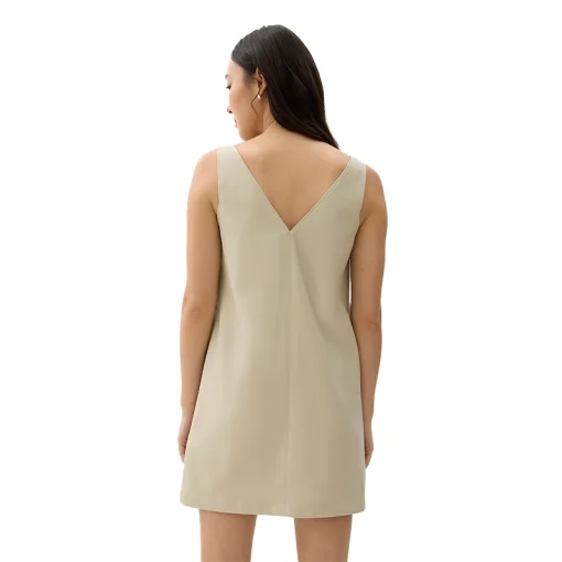 Reversible Vegan Bone Leather Shift Mini Dress Back