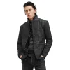 AllSaints Black Survey Leather Blazer