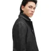 AllSaints Black Survey Leather Blazer