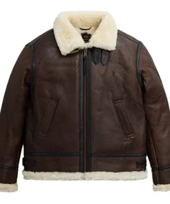 Alpha Industries B-3 Sherpa Leather Bomber Jacket