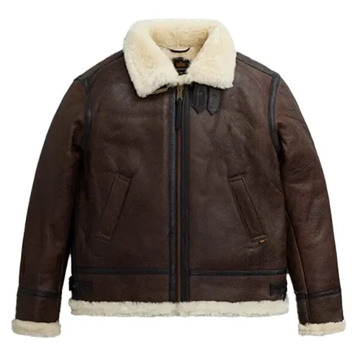 Alpha Industries B-3 Sherpa Leather Bomber Jacket