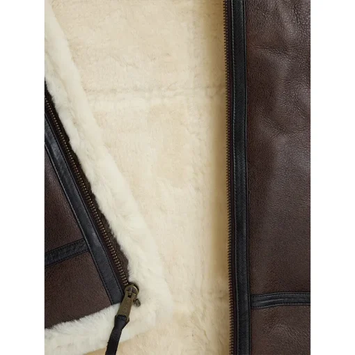 Men's Alpha Industries B-3 Sherpa Leather Bomber Jacket