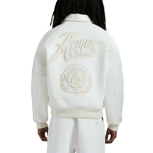 Men's White Avirex Gold Club Jacket