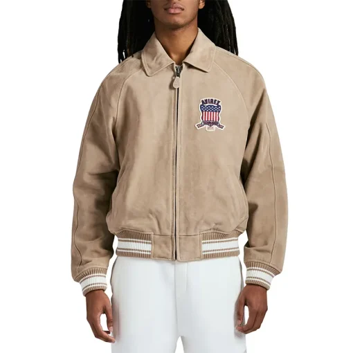 Men's Avirex Limited Edition Suede Icon Skin Leather Bomber Jacket