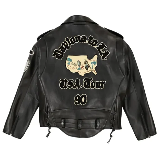 Men's Avirex USA Tour Motorcycle Black Jacket