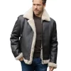 Lakeland Leather Black Tigermoth Sheepskin Aviator Jacket