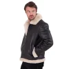 Lakeland Leather Black Tigermoth Sheepskin Aviator Jacket