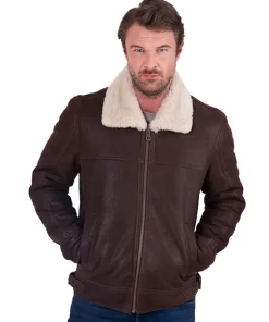 Lakeland Leather Brown Harrier Sheepskin Flying Jacket