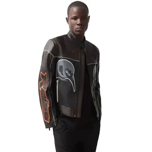 McLaren F1 Team Leather Biker Jacket off white