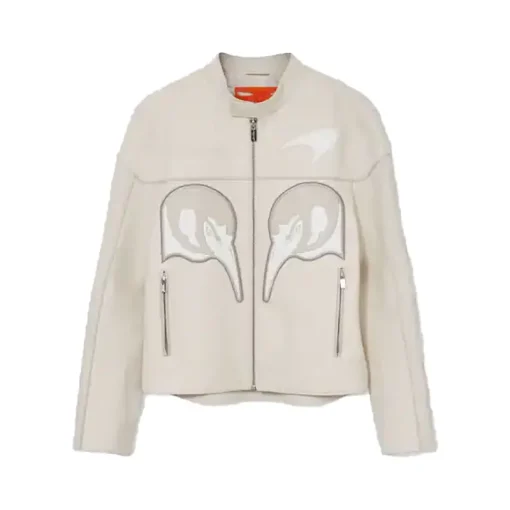 McLaren F1 Team Leather Biker Jacket off white