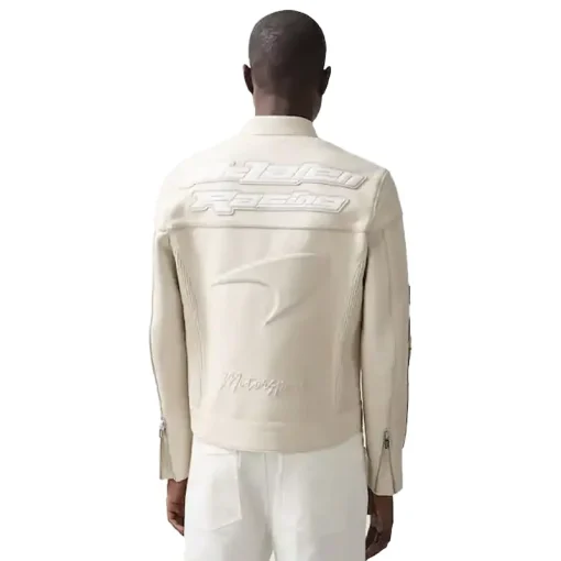 McLaren F1 Team Leather Biker Jacket off white