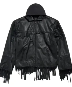 Men's Fringe Jacket in Black