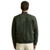 Reiss Block Leather-Sleeve Suede Brick Bomber Jacket