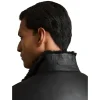 Men's Reiss Black Curtis Shearling Lined Leather Jacket