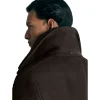 Reiss Brown Stringer Atelier Suede Shearling Jacket