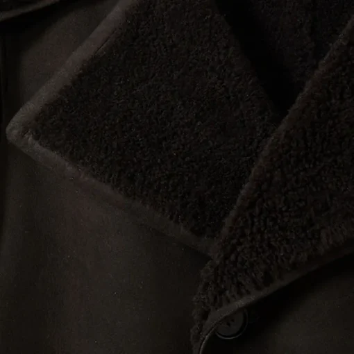 Reiss Brown Stringer Atelier Suede Shearling Jacket