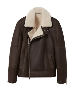 Aka Shearling Lined Leather Aviator Jacket