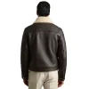 Men's Shetland Shearling-Collar Leather Jacket