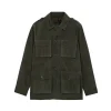 Reiss Dark Forest Green Stafford Suede Four Pocket Field Jacket