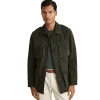 Reiss Dark Forest Green Stafford Suede Four Pocket Field Jacket