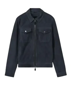 Reiss Pike Suede Zip-Through Trucker Jacket