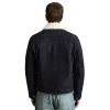 Reiss Navy Sandon Suede Shearling-Collar Jacket