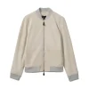 Reiss Off White Diego Suede Bomber Jacket