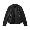 Reiss x McLaren F1 Team Black Embossed Leather Jacket