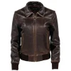 Schott NYC Women's Lambskin A-2 Inspired Flight Jacket