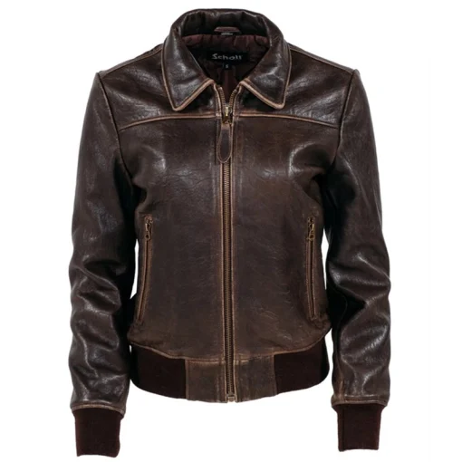 Schott NYC Women's Lambskin A-2 Inspired Flight Jacket