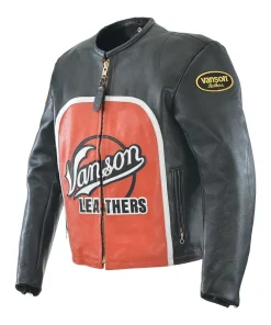 Vanson Speedway Classic Leather Orange Jacket
