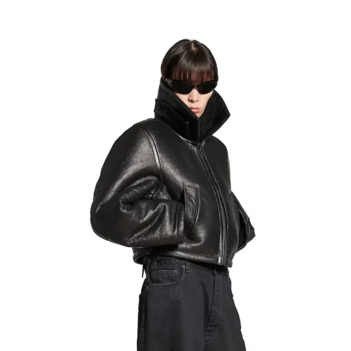 Women's Aviator Jacket in Black