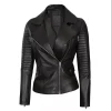Womens Classic Asymmetrical Leather Jacket
