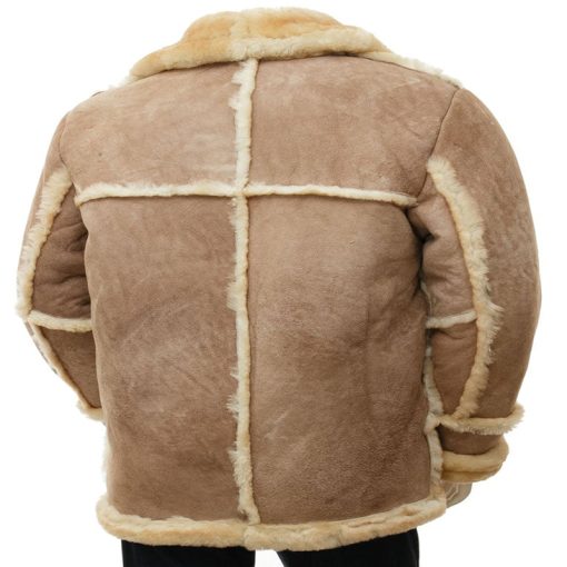 Sheepskin Biker Leather Coat for Men