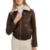 Women’s Fitted Brown Aviator Jacket