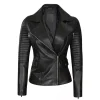 Womens Tailored Asymmetrical Leather Jacket