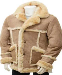 Sheepskin Long Leather Coat for Men