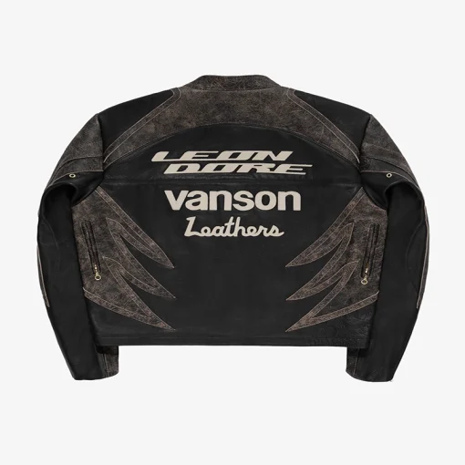 Aime Leon Dore Vanson Washed Leather Moto Jacket