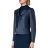Women’s Classic Blue Leather Jacket