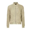 AllSaints Green Kemble Suede Bomber Jacket