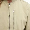 AllSaints Green Kemble Suede Bomber Jacket