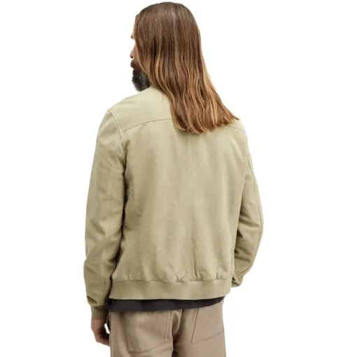 AllSaints Green Kemble Suede Bomber Jacket - Image 4