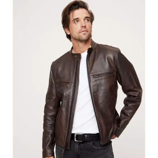 Banana Republic Leather Biker Jacket-Espresso Brown