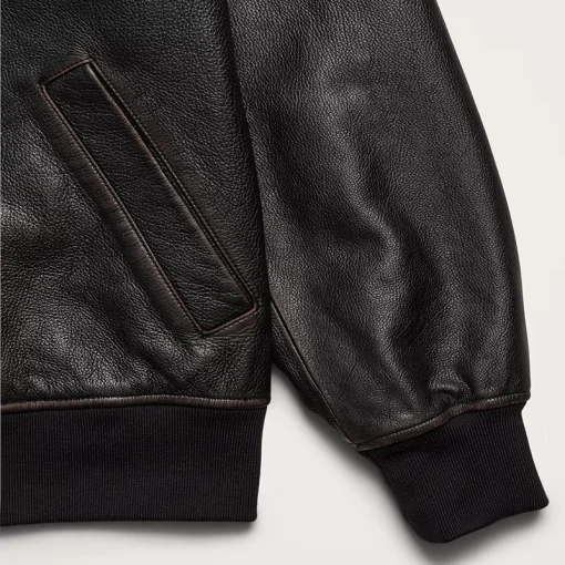 Banana Republic Leather Bomber Jacket-Black