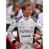 F1 Brad Pitt Racer White Leather Jacket