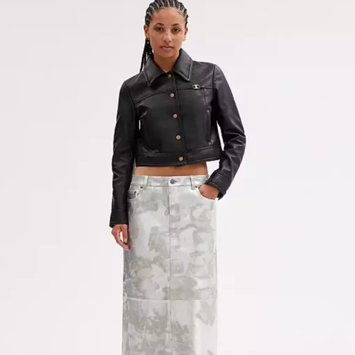 Coach Heritage C Snap Front Shrunken Jacket - Image 2