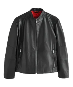HUGO Black Hugo Slim Fit Leather Jacket