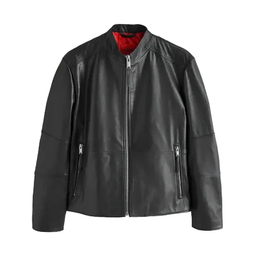 HUGO Black Hugo Slim Fit Leather Jacket