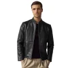 HUGO Black Hugo Slim Fit Leather Jacket