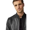 HUGO Black Hugo Slim Fit Leather Jacket